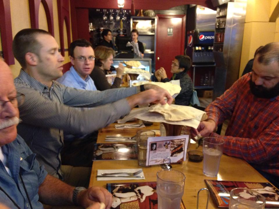 Dinner time w/ fellow univ. bike programmers