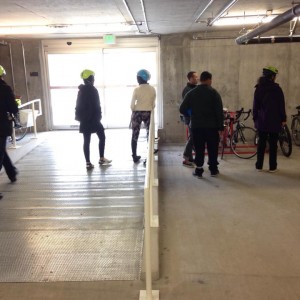 Ramp into PSU's newest jammed bike commuter facility.