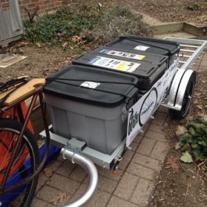 Local bike-based delivery service bike detail.