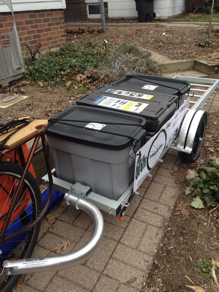 Local bike-based delivery service bike detail.