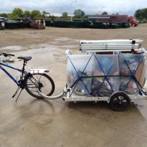 MSU Surplus & Recycling bike and trailer setup