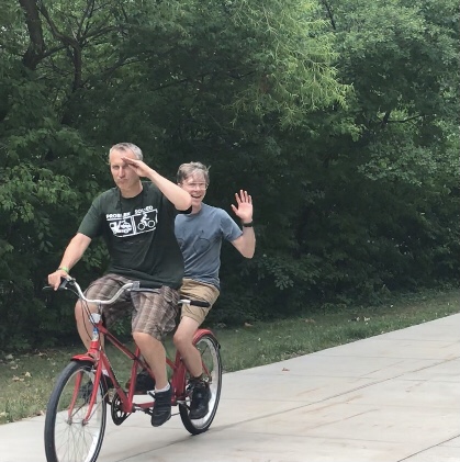 Tim & Aubrey piloting a tandem